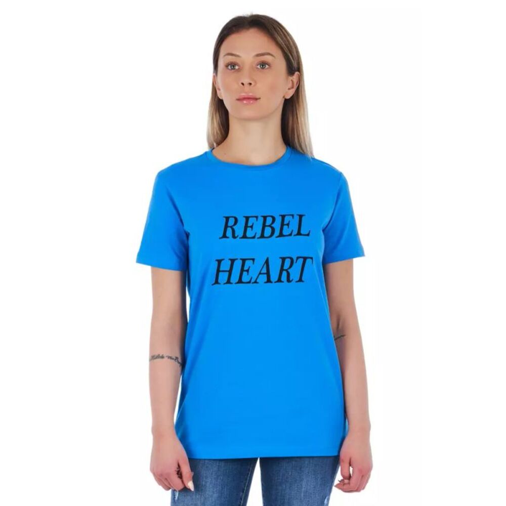 Frankie Morello Light Blue Cotton Women Women's T-Shirt